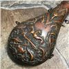 Image 4 : 19th Century Ornate Hunting Dog Scene Brass Powder Flask