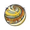 Image 1 : Modern Geometric Stained Glass Hanging Globe Panel