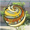 Image 3 : Modern Geometric Stained Glass Hanging Globe Panel