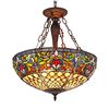 Image 1 : Tiffany-style Stained Glass Inverted Ceiling Pendant