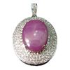 Image 1 : 18kt White Gold, Star Ruby & Diamond Pendant