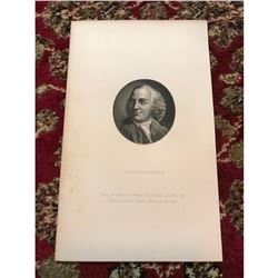 19thc Steel Engraving, Founding Father, Benjamin Franklin