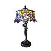 Image 1 : Tiffany Style Lady & Wisteria Stained Glass Lamp
