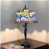 Image 3 : Tiffany Style Lady & Wisteria Stained Glass Lamp