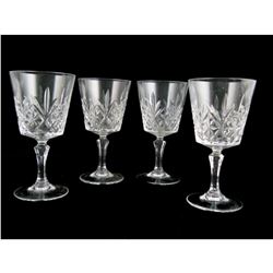 Vintage Set Pineapple Design Cut Crystal Goblets