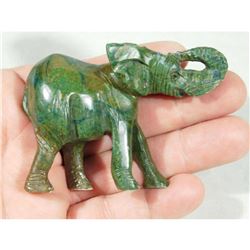 Green Congo Verdite Elephant Carving