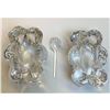 Image 1 : Daum France Pair of Floral Form Crystal Salts, Salt Cellars & Spoon