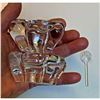 Image 2 : Daum France Pair of Floral Form Crystal Salts, Salt Cellars & Spoon
