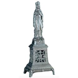 c.1920 French Our Lady of Lourdes Silver-plate Statue