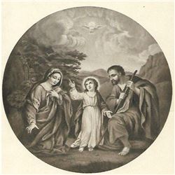 Vintage c.1920â€™s Half-tone Print, #676 The Holy Family