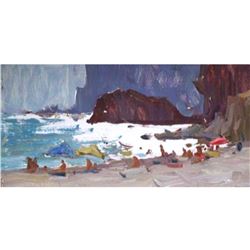 21st Century Signed Ukranian Impressionism, Seascape Oil Painting