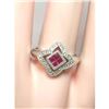 Image 1 : Ruby & Diamond 14kt White Gold Cocktail Ring