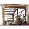 Image 1 : Gilt Wood-Grain Rustic-Style Beveled Mirror
