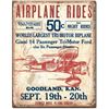 Image 1 : Airplane Rides Garage Pub Bar Metal Sign