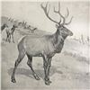 Image 2 : Early 1900's Half-tone Hunting Lodge Print, The Monarch, A. B. Frost, Elk