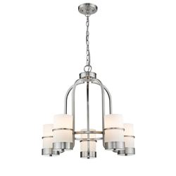 Art Deco Style Nickel 5-Light Chandelier