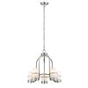 Image 2 : Art Deco Style Nickel 5-Light Chandelier