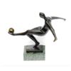 Image 1 : 21st Century Modern, Minimalist Signed Bronze Sculpture, Soccer Football Player