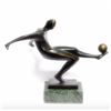 Image 2 : 21st Century Modern, Minimalist Signed Bronze Sculpture, Soccer Football Player