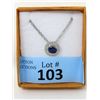 Image 1 : 1.55 CT Sapphire & Diamond Pendant