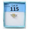 Image 1 : Sterling Silver Citrine & Diamond Solitaire Ring