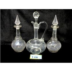 3 Antique Crystal Decanters