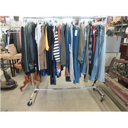 Rolling Rack and Clothing Contents