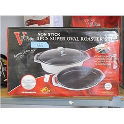 New Non Stick 3 Piece Oval Roaster Set