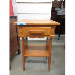 Vintage Pine Telephone Stand with Drawer