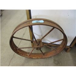 Vintage Cast Metal 20" Spoked Wheel