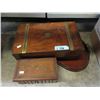 Image 1 : Antique Lap Desk, Tray & Wood Box