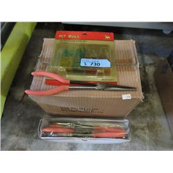 6 New Needle Nose Pliers & Case of Car Fuse Sets