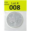 Image 1 : 1 Oz .9999 Fine Silver 1999 Canada Maple Leaf Coin