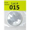 Image 1 : 1 Oz .9999 Fine Silver 2019 Canada Maple Leaf Coin