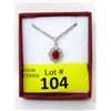 Image 1 : Sterling Silver Ruby & Diamond Pendant