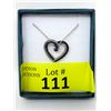 Image 1 : Blue & White Diamond Heart Reversible Necklace