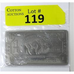 1 Oz. USA Mint .999 Fine Titanium Buffalo Bar