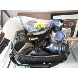 Canon Digital Camera with Lenses and Bag