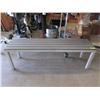 Image 1 : Grey Metal Framed Bench - 14" x 55" x 18" tall