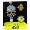 Image 1 : Large Sterling Silver Pendant and 2 Sterling Rings