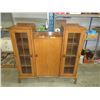Image 1 : Vintage Cabinet with Leaded Glass Doors