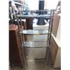 Image 1 : Metal & Tempered Glass Shelf - 9" x 26" x 61" tall