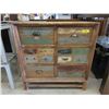 Image 1 : Wood Folk Art Dresser - 16" x 36" x 36" tall