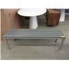 Image 1 : Grey Metal Framed Bench - 14" x 55" x 18" tall