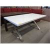 Image 1 : White Lacquer Dining Table with Chrome Legs