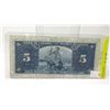 Image 2 : 1937 Canadian Five Dollar Bank Note