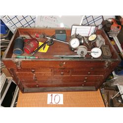 Wooden Chest with drawer full of tools