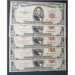 5-1953 $5 RED SEAL NOTES