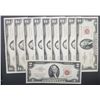 Image 1 : 10-$2 RED SEAL U.S. NOTES AU/CU