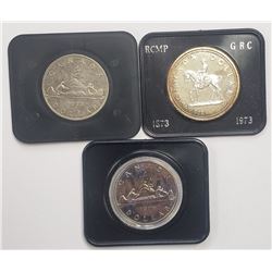 1973 SILVER, 1972 & 1975 UNC CANADA